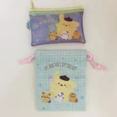 サンリオ　ポムポムプリン　セリア　リング付きポーチ　巾着