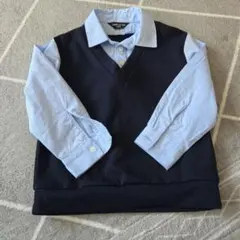 COMME CA ISM Vネックセーターとシャツ 100cm