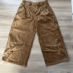 最終値下げ！　ブラウン コーデュロイ ワイドパンツ　GU