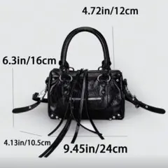 SHEIN ハンドバッグ ショルダーバッグ ミニバッグ 2way 黒 シルバー