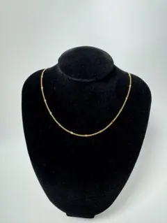 K18ゴールドチェーンネックレス ビーズ装飾付き2.2g