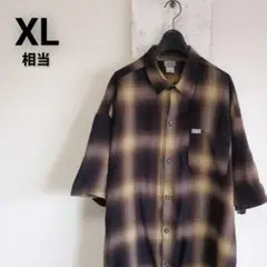 USA製 Caltop カルトップ オンブレ チェック シャツ XL ブラウン