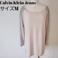 Calvin Klein Jeans 長袖 Tシャツ M 【ベージュ/グレー】