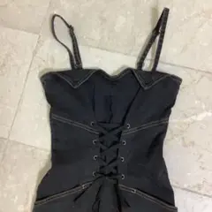 リリーブラウン　ブラックデニムキャミワンピース美品