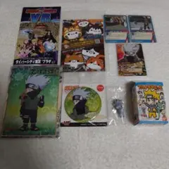 NARUTO　はたけカカシ　フィギュア　缶バッジ　色紙　サイ　限定品　セット