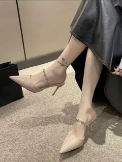 新品 SHEIN ポインテッドトゥ ストラップ パンプス