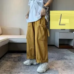 送料無料 ボトムス ワイドパンツ カーゴパンツ ワークパンツ ルーズパンツ L