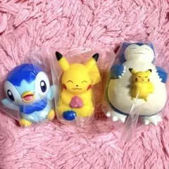 ポケモンキッズ ポッチャマ ピカチュウ カビゴン 指人形 ソフビ人形 ポケモン