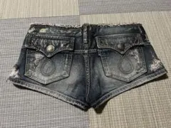 d.i.a. ダメージ加工ダークブルーラメショートパンツ