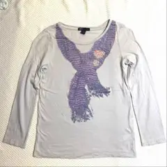 Gap Kidsグレー スカーフ柄長袖Tシャツ140cm