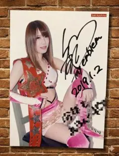 【レア】スターダム 鹿島沙希 サイン入りフォト ポートレート 2019年のサムネイル