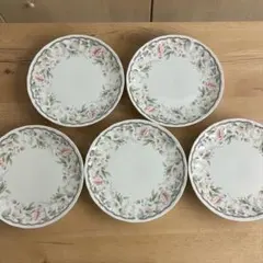 ナルミ　花柄プレート　5客セット　中皿　洋食器