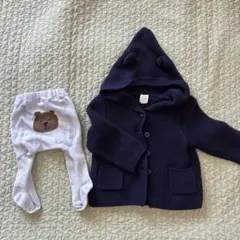 GAP ブラナンベア　ネイビーくま耳ニットとくまタイツ　セット