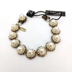 新品/未使用 イタリア製 ハンドメイド フェイクパール一連デザイン ブレスレット