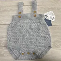 Cottoli ニット　サロペット　洗濯可能　80