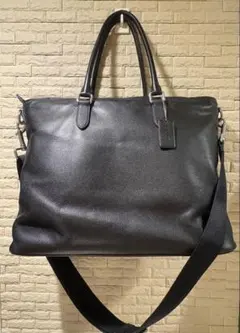 COACH レザービジネスバッグ ブラックのサムネイル