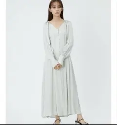 FRAY I.D パイピングデザインサテンタックワンピース ミントグリーン
