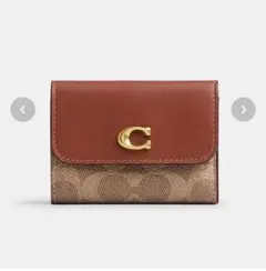 【美品】COACH オレンジ Cロゴ バンディットカードケース　名刺入れ 美品】COACH オレンジ Cロゴ バンディットカードケース 名刺入れ