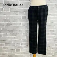 エディーバウアー【F】チェック柄パンツ　ストレートカジュアル　裏起毛　B028