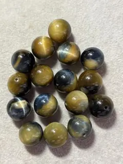 14ミリ玉 マーブルタイガーアイ　　16玉