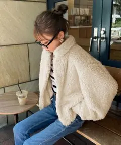 titivate プードルフェイクファーコート　アイボリー