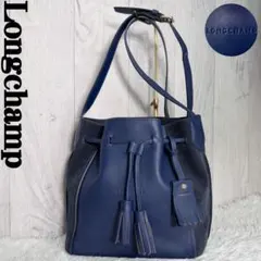 Longchamp ロンシャン ペネロペ ロゴ 巾着 レザー ショルダーバッグ