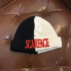 SCARFACE ツートンビーニー 黒白
