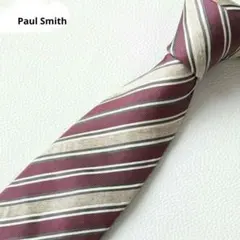タグ付き未使用✨Paul Smith ネクタイ 光沢 レジメンタル ジャガード 