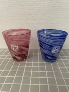 琉球グラス 琉球ガラス ペア 沖縄 2個組 源河源吉