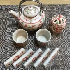 バッチャン焼き ベトナム 食器 未使用 湯のみ 急須 ポップ ファンシー セット バッチャン焼き ベトナム 食器 未使用 湯のみ 急須 ポップ ファンシー