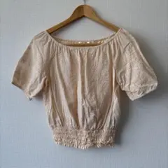 COCODEAL コットン刺繍レース シャーリングトップス ピンク/ココディールのサムネイル
