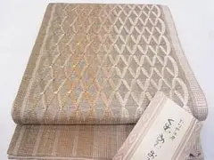 絹 袋帯☆【ひなや工房 くむ・あむ・おる】伊豆蔵明彦 唐組 金糸×紫 お太鼓柄 絹 袋帯☆【ひなや工房 くむ・あむ・おる】伊豆蔵明彦 唐組 金糸×