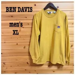 美品 メンズ BEN DAVIS 長袖Tシャツ ロンT マスタード XL