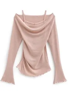 GRL レイヤード風オフショルニットトップス　ac2508