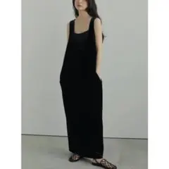 anuke Velour Uneck Onepiece ブラック 38