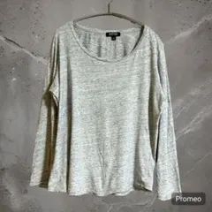 ★グレーロンT 100%コットン Lサイズ　長袖