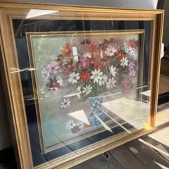【真作】絵画　油彩4号　花の静物　額装　カラフルな薔薇のブーケ　A28 真作】絵画 油彩4号 花の静物 額装 カラフルな薔薇のブーケ A28 - メルカリ
