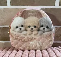 ハンドメイド　トイプーちゃんマチありポーチ