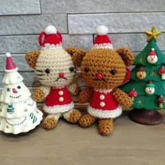 【クリスマスサンタガール】あみぐるみ 2点セット サンタ衣装