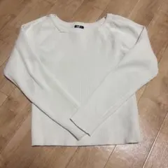 ＊ホワイトリブ編みニット M