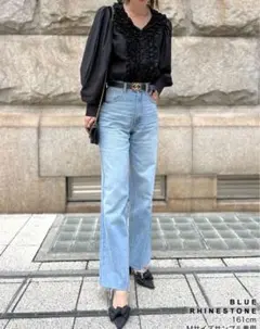 リエディ　ラインストーン付きデニムパンツ　Mサイズ