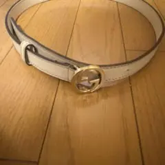 GUCCI グッチ インターロッキングG ベルト ホワイト - メルカリ
