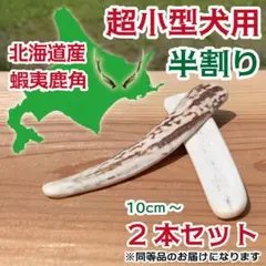 超小型犬用 蝦夷鹿の角 半割り2本セット 北海道産 犬 おもちゃ シカ