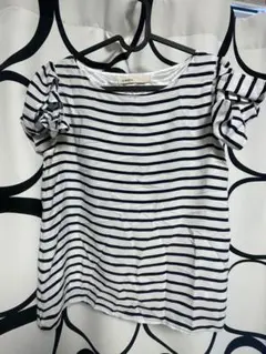 ストライプ柄パフスリーブTシャツ