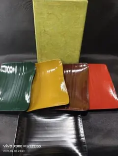 茶道具 木製漆器 銘々皿 京都象彦 和菓子皿 時代もの美品 旧家蔵出し美品