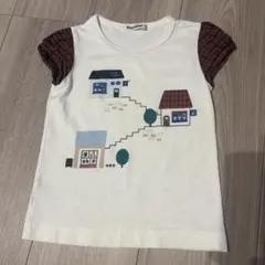 ファミリア チェック柄袖 Tシャツ 100cm