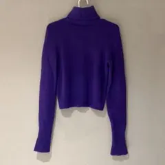 ZARA 紫 タートルネック ニット クロップド