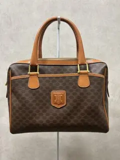 【美品】CELINE ハンドバッグ　ミニボストンバック　マカダム柄　トリオンフ