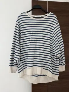 アメリカンホリック ボーダー ロンＴ ドルマンスリーブ Mサイズ 青 水色 綿