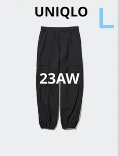 美品UNIQLO 23AWイージーカーゴパンツ 09 BLACK WOMEN L